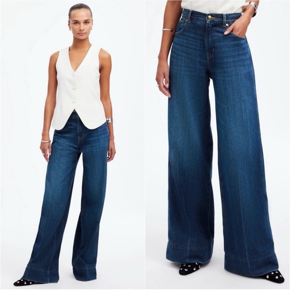 Madewell Jeans Superwide-Leg: Softdrape Denim Edition Ellsworth Wash 26 NWT New - Picture 1 of 14